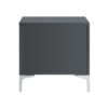 24" Dark Gray And Silver Wood And Metal End Table With Drawer
