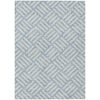 8' X 10' Sky Blue And Ivory Geometric Washable Indoor Outdoor Area Rug