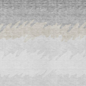 9' X 12' Silver Gray And Beige Striped Washable Indoor Outdoor Area Rug