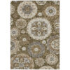 5' X 8' Brown Ivory And Beige Floral Medallion Washable Indoor Outdoor Area Rug