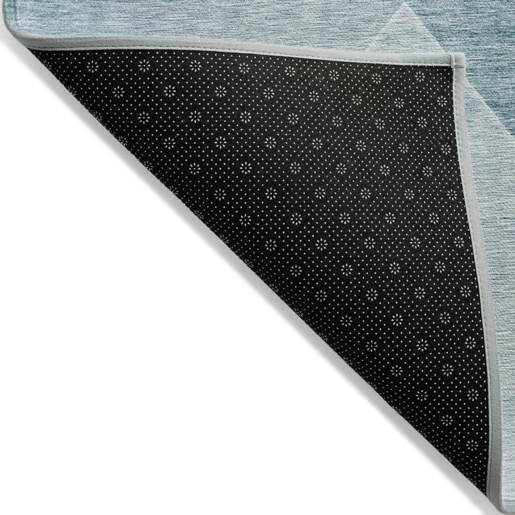 10' X 14' Teal Blue And Aqua Abstract Washable Indoor Outdoor Area Rug