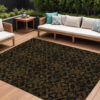 9' X 12' Brown And Black Medallion Washable Indoor Outdoor Area Rug