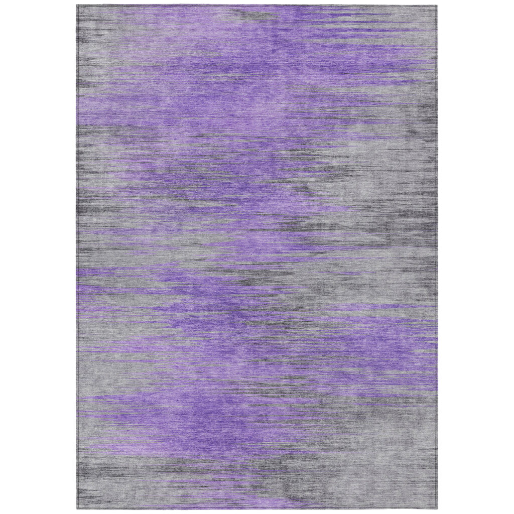 10' X 14' Purple Gray And Charcoal Abstract Washable Indoor Outdoor Area Rug