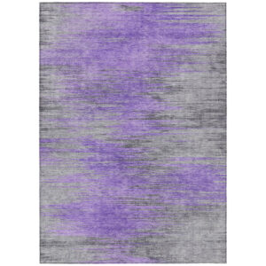 10' X 14' Purple Gray And Charcoal Abstract Washable Indoor Outdoor Area Rug