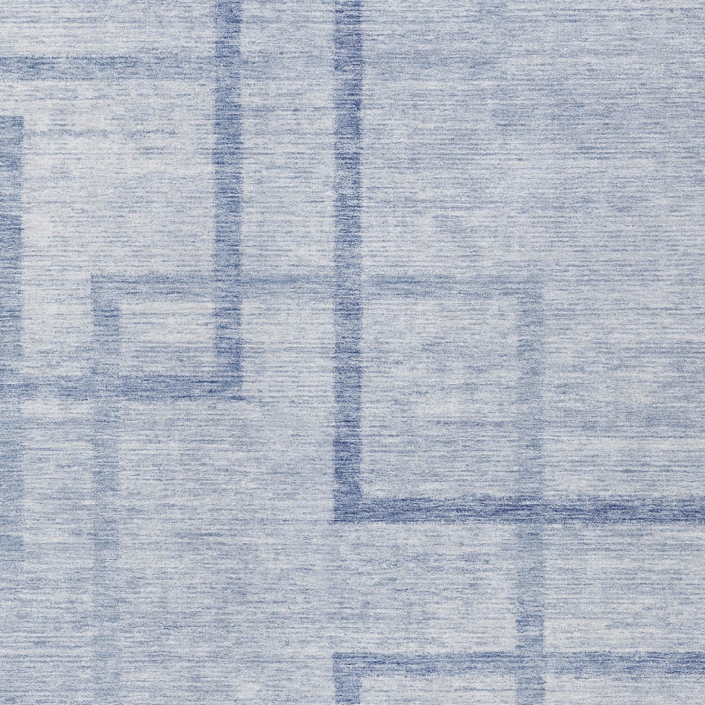 3' X 5' Sky Blue And Denim Blue Geometric Washable Indoor Outdoor Area Rug