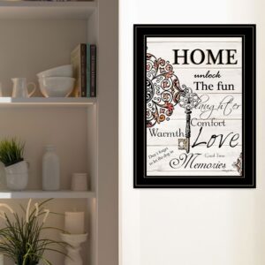 Home Or Laughter 2 Black Framed Print Wall Art