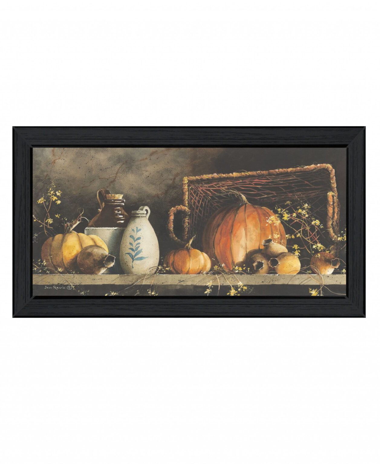 Pumpkin & Pods Black Framed Print Wall Art