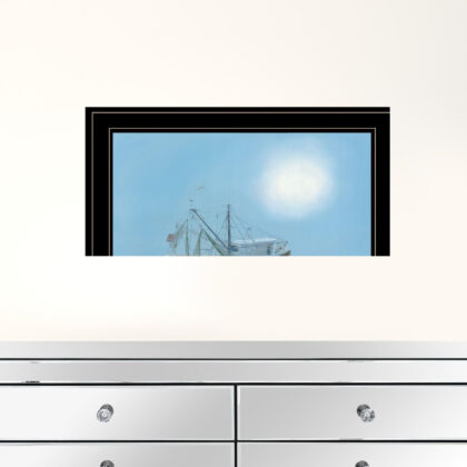 Misty Morning 2 Black Framed Print Wall Art