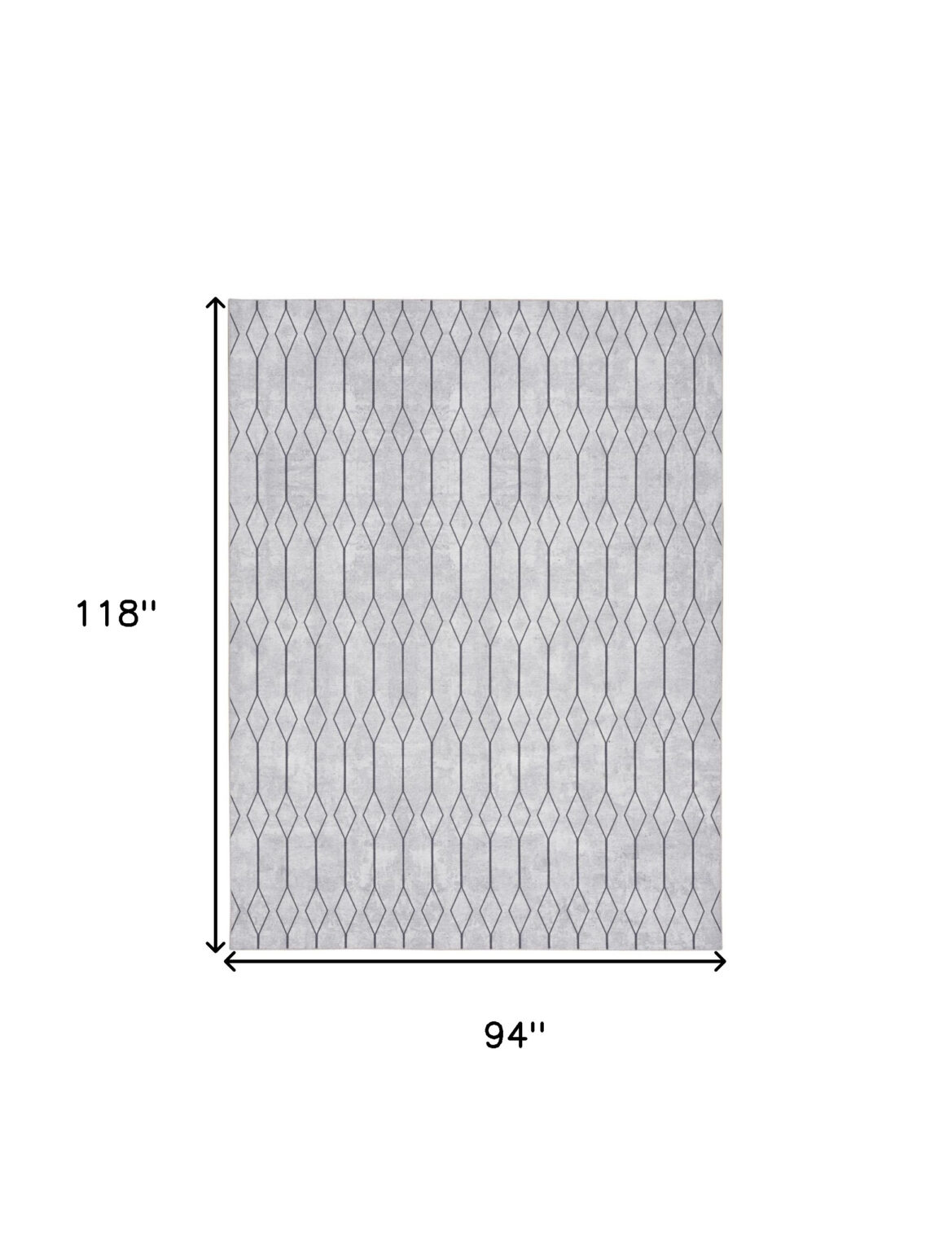 8' x 10' Ivory and Gray Geometric Power Loom Washable Area Rug