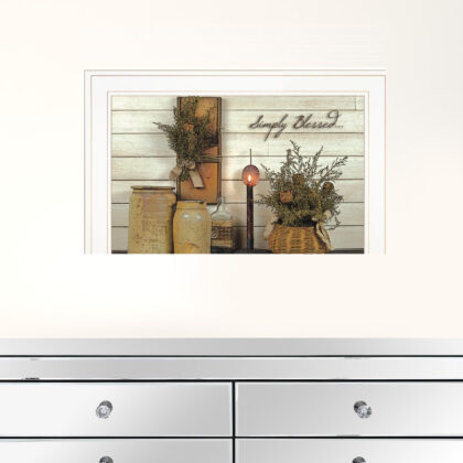 Simply Blessed 1 White Framed Print Wall Art