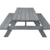 94" Gray Solid Wood Outdoor Picnic Table