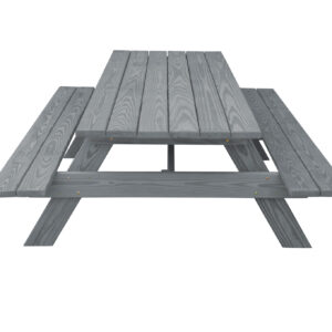 94" Gray Solid Wood Outdoor Picnic Table