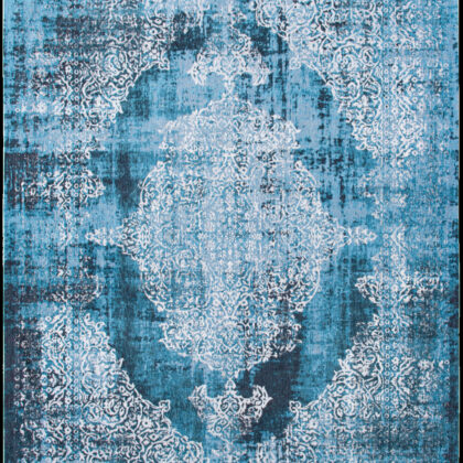 3' X 5' Blue and White Oriental Non Skid Area Rug