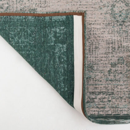 5' x 7' Gray and Green Medallion Non Skid Area Rug