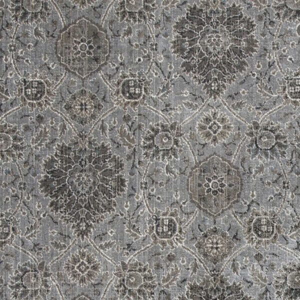 2'X4' Silver Machine Woven Floral Traditional Allover Indoor Accent Rug