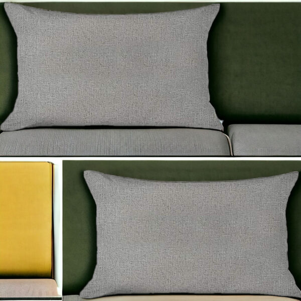 Set Of Two 20" X 12" Ivory Polyester Zippered Pillow