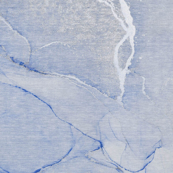 3' X 5' Blue Abstract Washable Non Skid Indoor Outdoor Area Rug