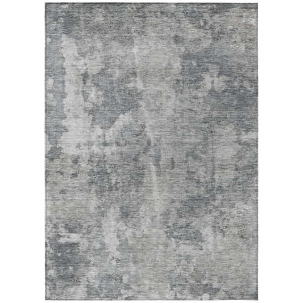 9' X 12' Gray Abstract Washable Non Skid Indoor Outdoor Area Rug