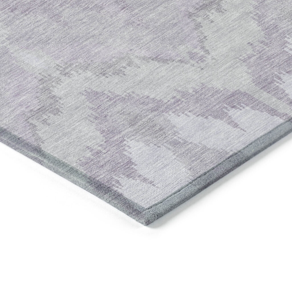 3' X 5' Lavender Purple And Gray Ikat Washable Indoor Outdoor Area Rug