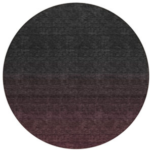 8' Merlot And Charcoal Round Abstract Washable Indoor Outdoor Area Rug
