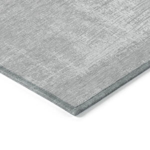 3' X 5' Silver And Gray Abstract Washable Indoor Outdoor Area Rug