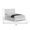 White Ribbed Texture Solid Wood California King Bed Frame