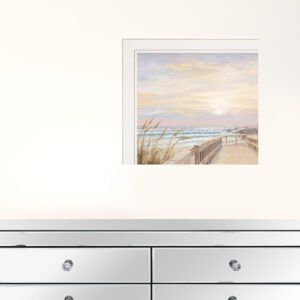 Set Of Two Sunrise Sunset 2 White Framed Print Wall Art