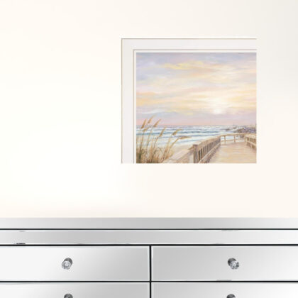 Set Of Two Sunrise Sunset 2 White Framed Print Wall Art