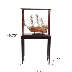 50" Wood Brown San Felipe Hand Painted Sculpture with Case