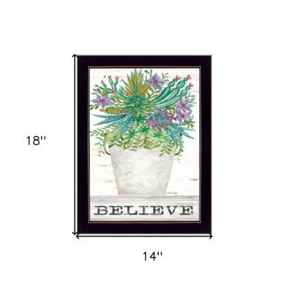 Believe Colorful Succulents Black Framed Print Wall Art