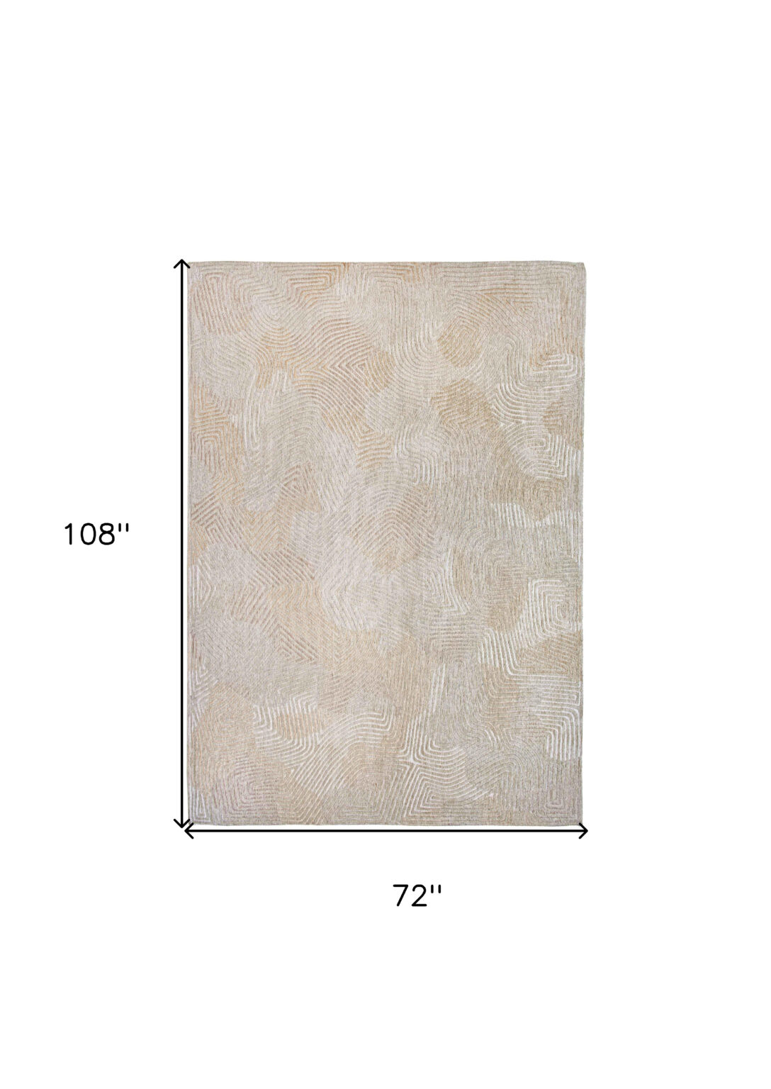 7' x 9' Beige and White Abstract Non Skid Area Rug