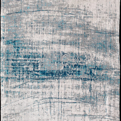 6' X 8' Blue and Gray Abstract Non Skid Area Rug