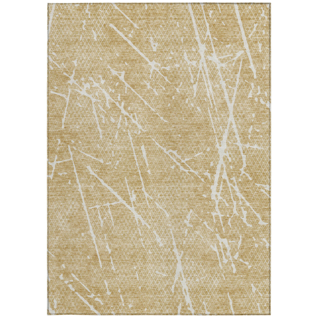 8' X 10' Beige And Ivory Abstract Washable Indoor Outdoor Area Rug