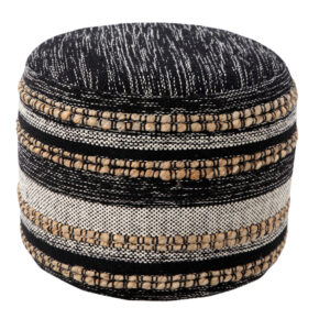 18" x 18" x 14" " Black Pouff