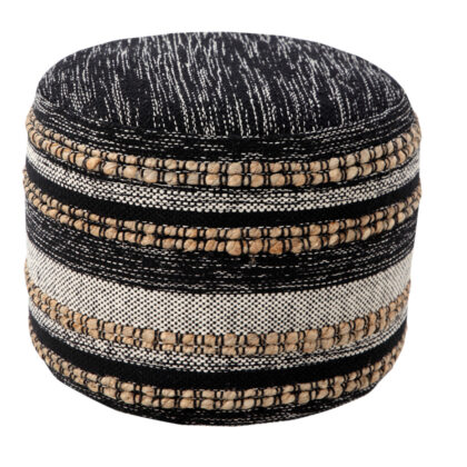 18" x 18" x 14" " Black Pouff