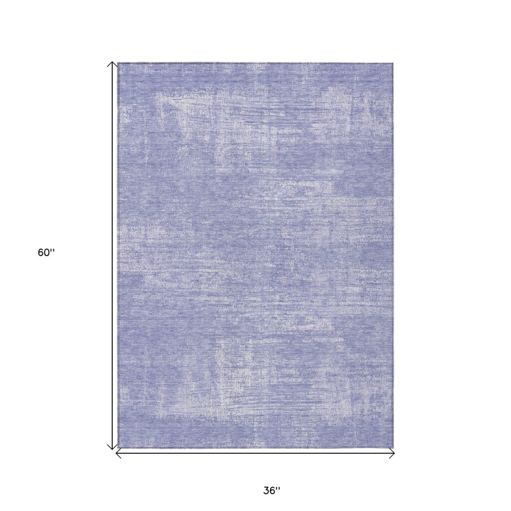 3' X 5' Lavender Purple And Lilac Abstract Washable Indoor Outdoor Area Rug