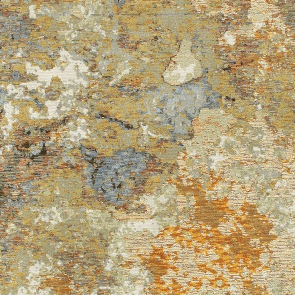 7’ X 10’ Modern Abstract Gold And Beige Indoor Area Rug
