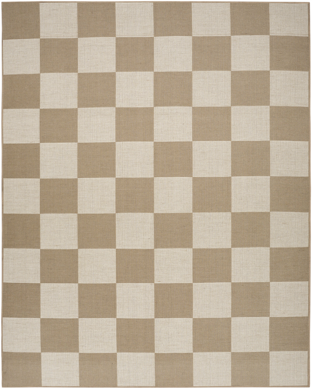 5' x 7' Natural and Ivory Geometric Power Loom Washable Non Skid Area Rug
