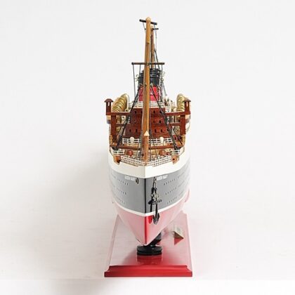 12" Black and Red RMS Queen Mary Large Boat Hand Painted Decorative Boat