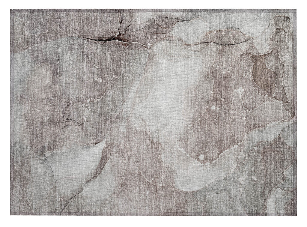2' X 3' Taupe Abstract Washable Non Skid Indoor Outdoor Area Rug