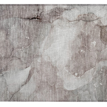 2' X 3' Taupe Abstract Washable Non Skid Indoor Outdoor Area Rug