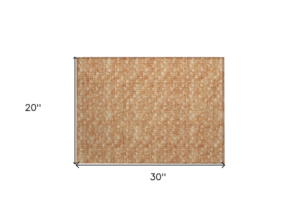 2' X 3' Salmon Geometric Washable Non Skid Indoor Outdoor Area Rug