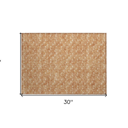 2' X 3' Salmon Geometric Washable Non Skid Indoor Outdoor Area Rug