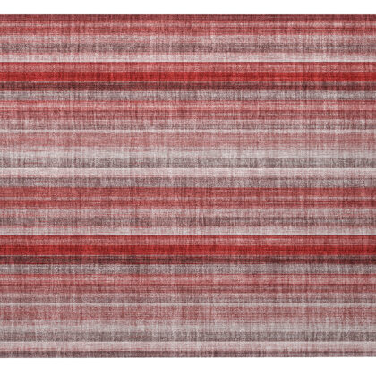 2' X 3' Gray Pink and Red Striped Washable Non Skid Indoor Outdoor Area Rug