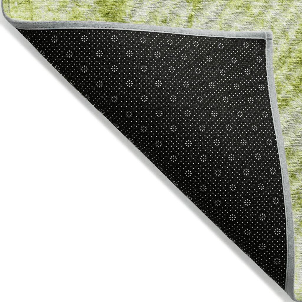 8' X 10' Lime Green Abstract Washable Non Skid Indoor Outdoor Area Rug