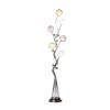 59" Silver Six Light LED Novelty Floor Lamp With Purple And White Metal Novelty Shade
