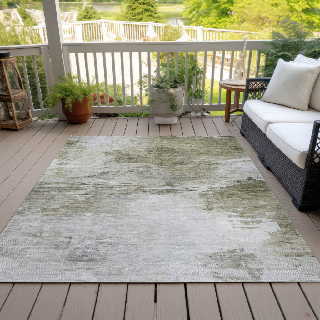 9' X 12' Taupe Beige And Brown Abstract Washable Indoor Outdoor Area Rug