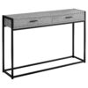 48" Gray And Black Frame Console Table