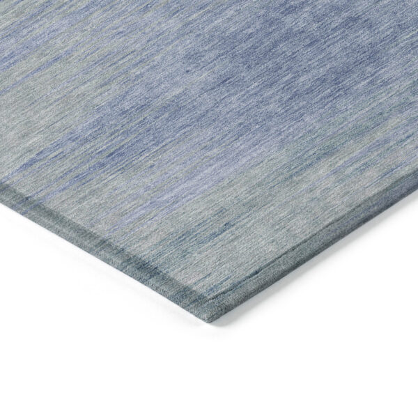 3' X 5' Denim Blue And Sky Blue Abstract Washable Indoor Outdoor Area Rug