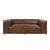 98" Brown Top Grain Leather Sofa With Black Legs